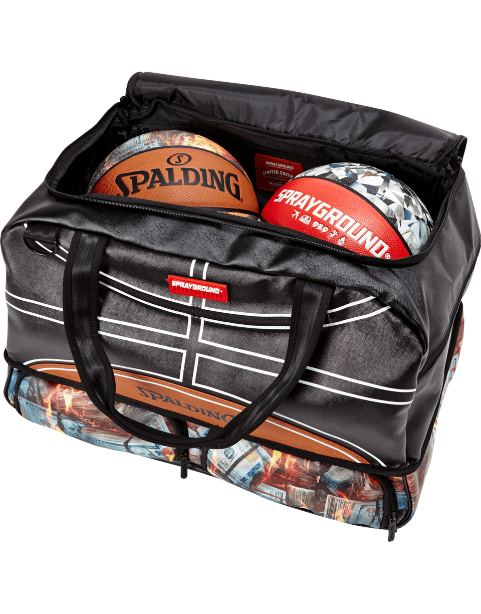 SPALDING X SPRAYGROUND FIRE MONEY SNEAKER DUFFEL