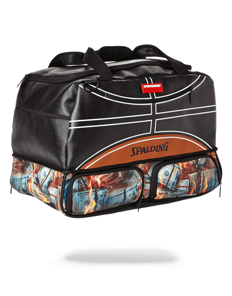 SPALDING X SPRAYGROUND FIRE MONEY SNEAKER DUFFEL